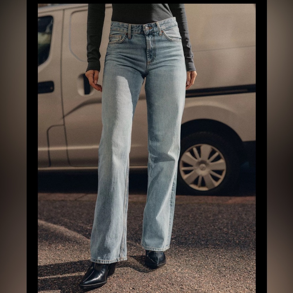 Zara mid rise wide leg jeans 4 27
